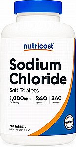 Nutricost, סודיום כלוריד, 1,000 מ"ג, 240 טבליות Nutricost, סודיום כלוריד, 1,000 מ"ג, 240 טבליות