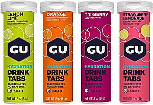 טבליות להכנת משקה איזוטוני GU Drink Tabs בטעמים תפוז\לימון תות טבליות להכנת משקה איזוטוני GU Drink Tabs בטעמים תפוז\לימון תות