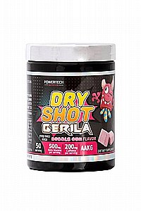 קדם אימון Dry Shot בטעם מסטיק מחברת Power-Tech קדם אימון Dry Shot בטעם מסטיק מחברת Power-Tech